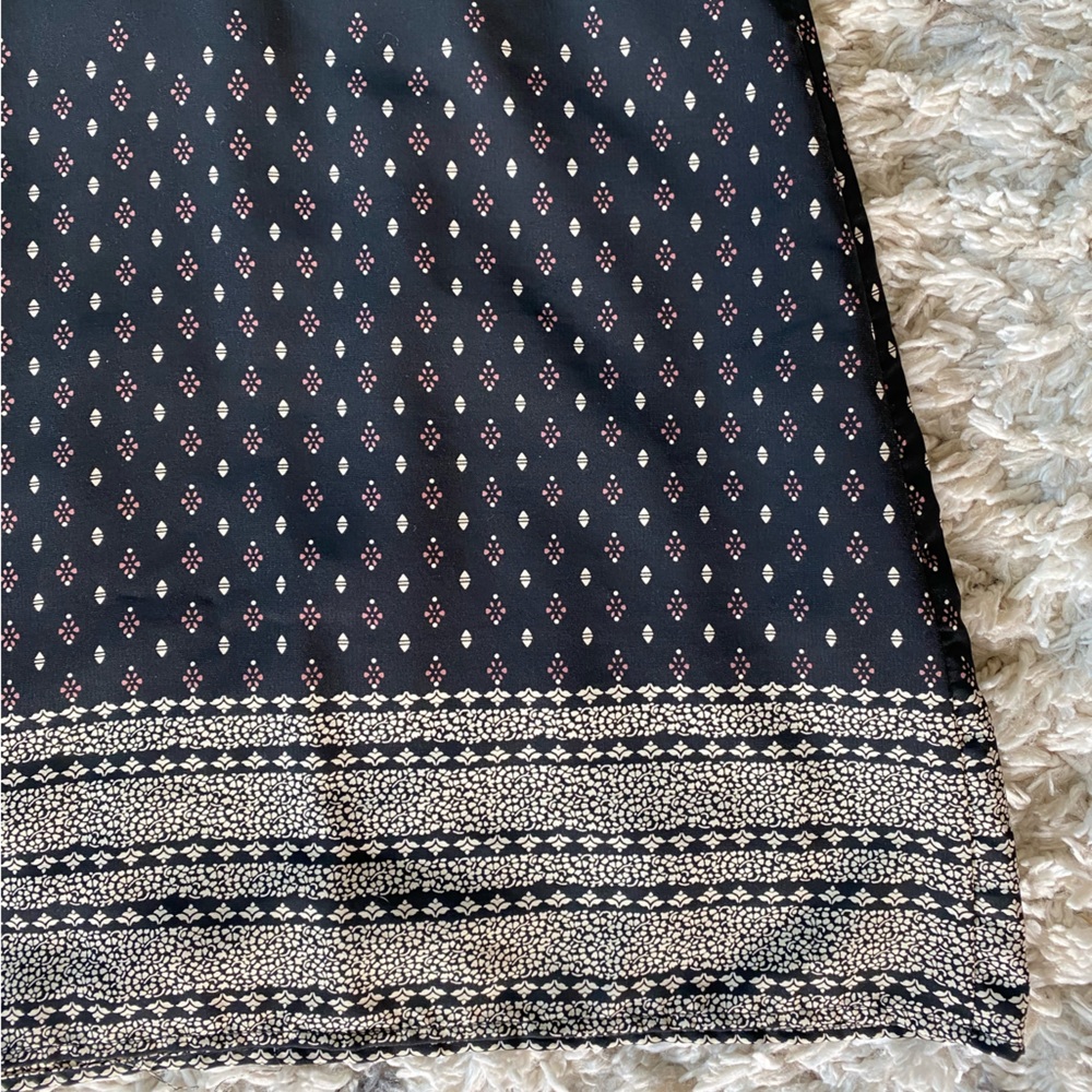 Dina Be black sheath dress boho print 3/4 sleeves Small - Picture 6 of 6